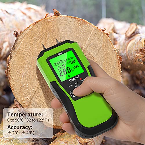 Huepar Digital Wood Moisture Meter, PinType Water Leak Detector with 2