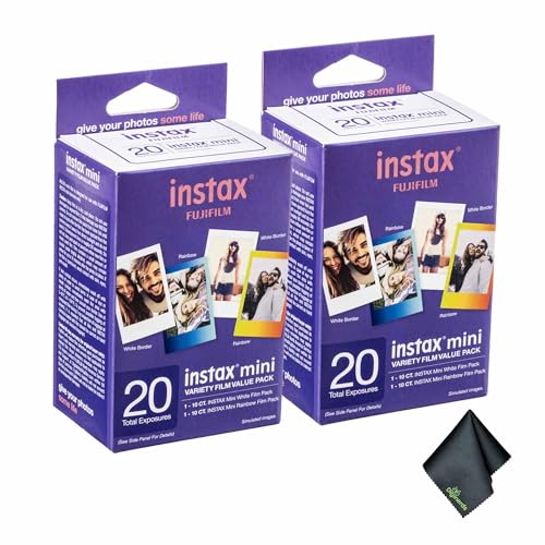 Película Instantánea FUJIFILM INSTAX MINI Variedad Valor 40 Exposiciones | Para Cámaras y Impresoras INSTAX MINI | Incluye Paño de Limpieza miniatura 1