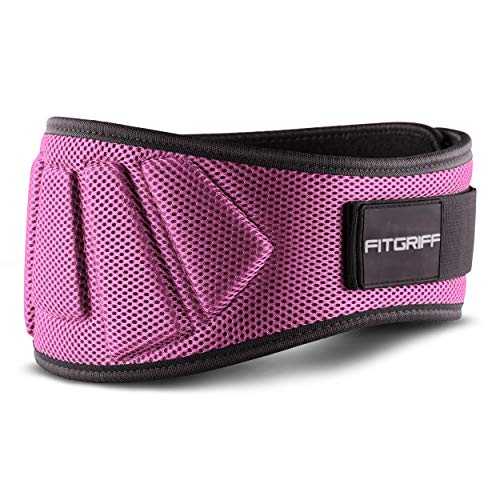 Fitgriff® Ceinture de Musculation V1 - Ceinture Haltérophilie, Bodybuilding, Fitness - Ceinture de Levage pour Femmes et Hommes - Ceinture de Force - Pink...