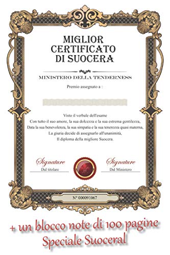 Miglior certificato di Suocera: Il Blocco note speciale per suocera con 4 diversi tipi di pagine | Il regalo utile per la vostra suocer