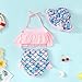 Magic Park 0M-3T Infant Girls Swimsuit Baby Girl Bikini Sets Toddler 3 Piece Bathing Suit with Hat Kids Swimwear Beach Set (Mermaid Pink, 3-6 Months)