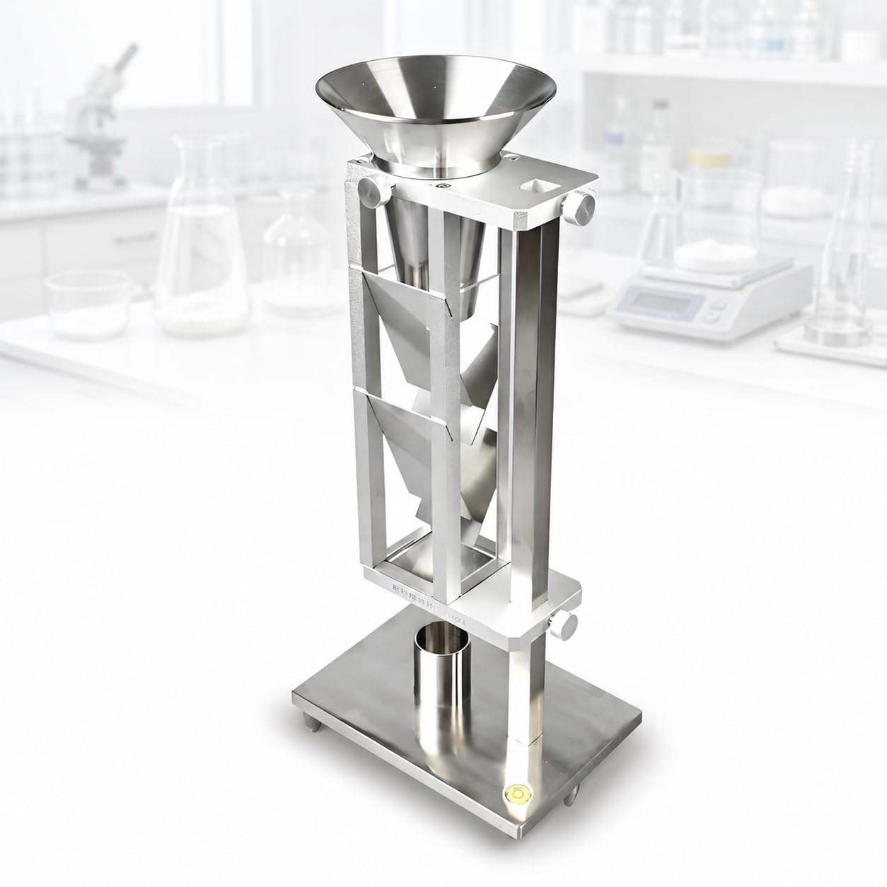 TsoLay Polymer Powder Density Tester, Metal Powder Bulk Density Meter with 30/112mm Aperture, Stainless Steel Funnel, Precision 0.02g for Metal PVC/PE Detecting Dust Particles