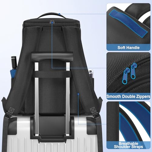 Image of Backpack for PS5 / Slim /Pro Console, Full Protection PS5 Carrying Case Travel Bag, Large Capacity PS5 Storage Bag for Dual Controllers, PS Portal, Laptop, Game Cards, Backpack with 3 Cable Pouch,Black
