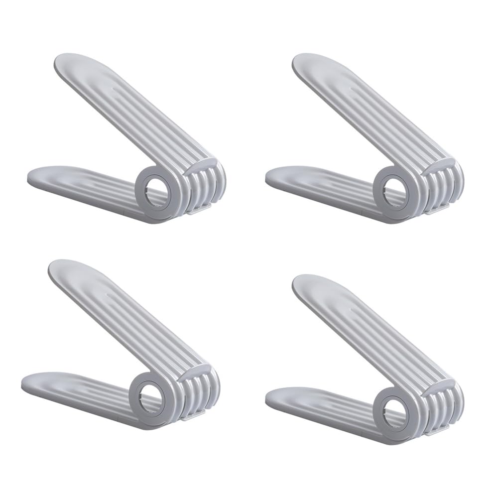 IMOCKA Shoes Storage Rack ​Save Space, Shoe Slots Organizer for Closet, Shoe Organizer Stacker, Adjustable Shoe Stacker Storage, Adjustable Double Layer Stack Shoe Rack (4xGrey)