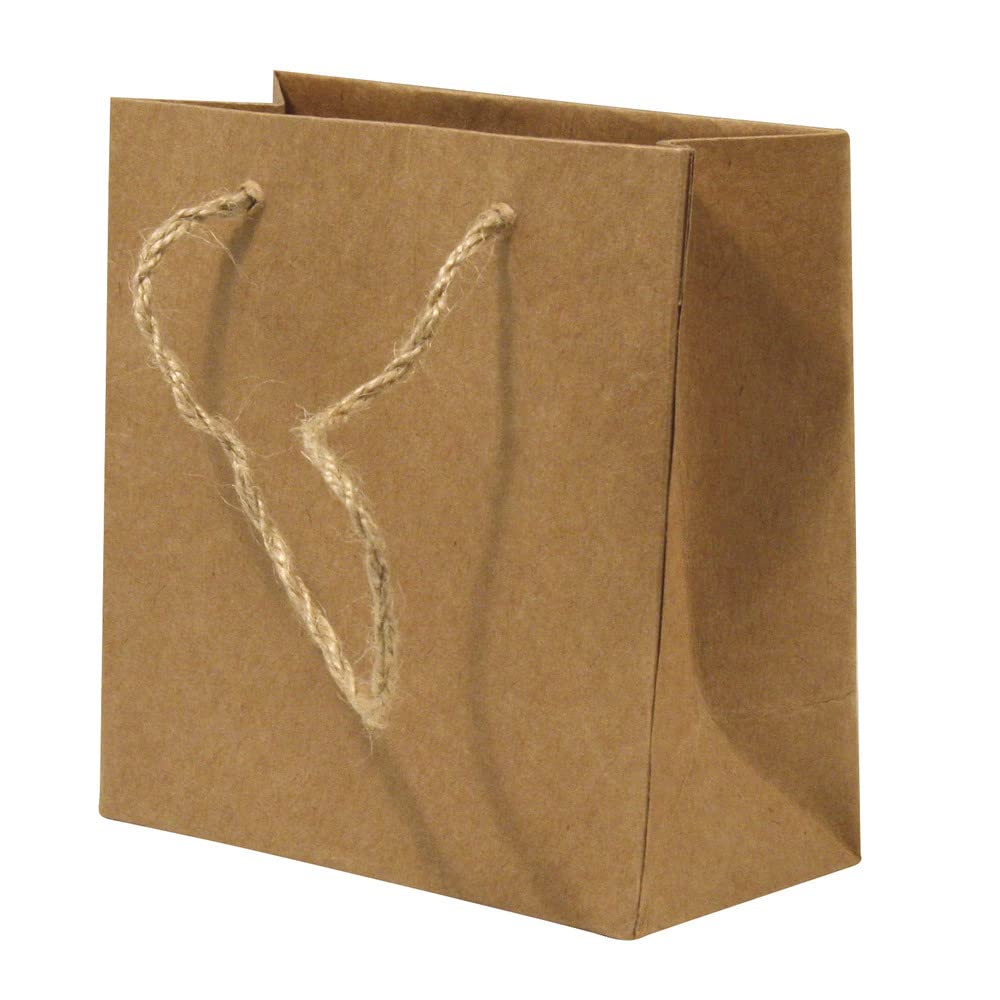 Rayher 67225000 Papier-Mâchè Bag with Jute Handle, FSC 100%, 12.5 x 12 x 6 cm
