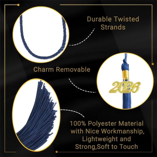 Image of 2026 Tassel Graduation,Navy Blue Tassel 2026 for Grad Cap and Graduation Ceremony Accessory Decoration