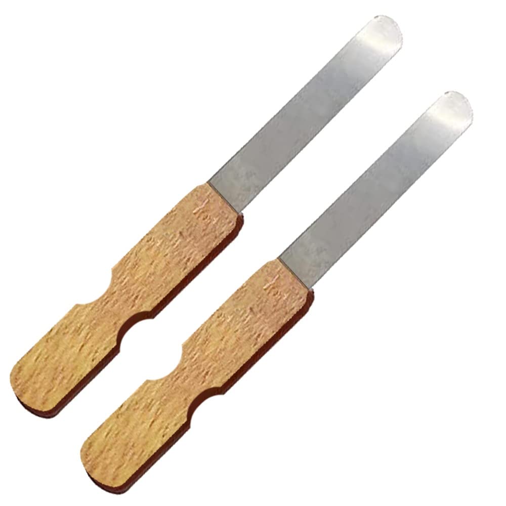 Tandem Wax Applicator Knife, Easy to Use Reusable Waxing Spatula with Wooden Handle n Steel Plate For Personal And Professional Use (Pack Of 2)
