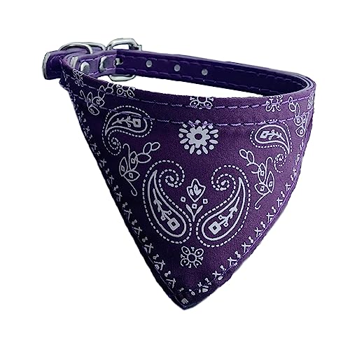 Newtensina Mode Hundebandana Halsband HundeHalsband Junge Mittel Bandana Hündchen Bandana mit Halsband für Hunde - Purple - S
