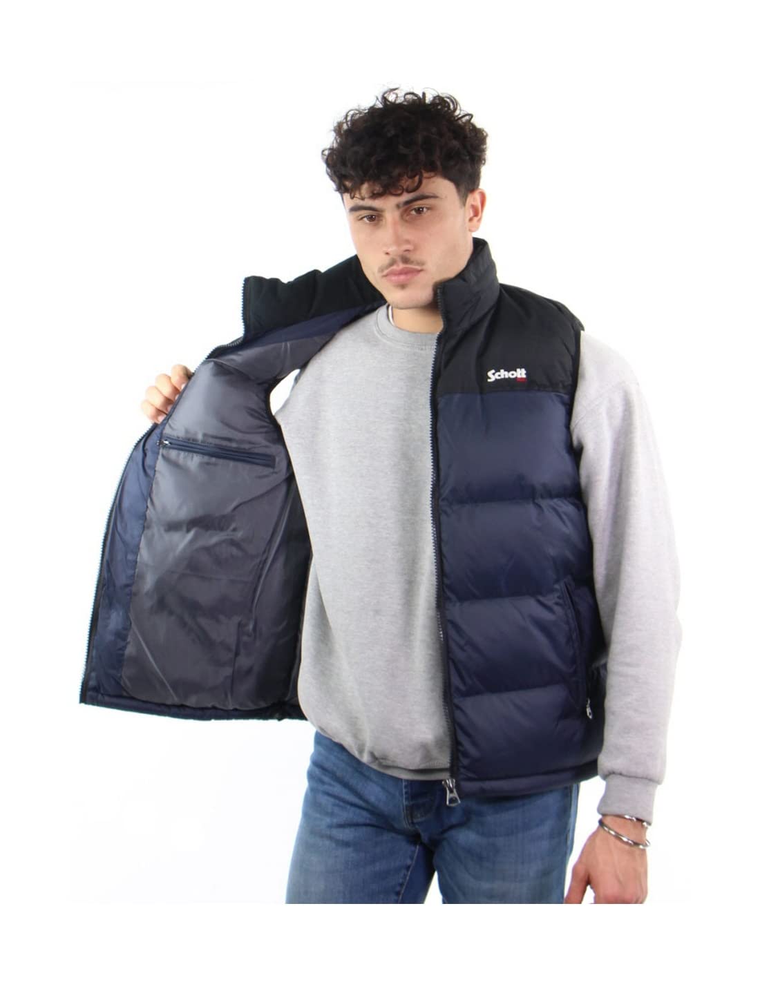 Schott NYC Utahv Gilet imbottito in spugna Uomo