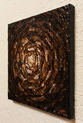Petite toile moderne texturee marron pour sublimer la decoration du salon