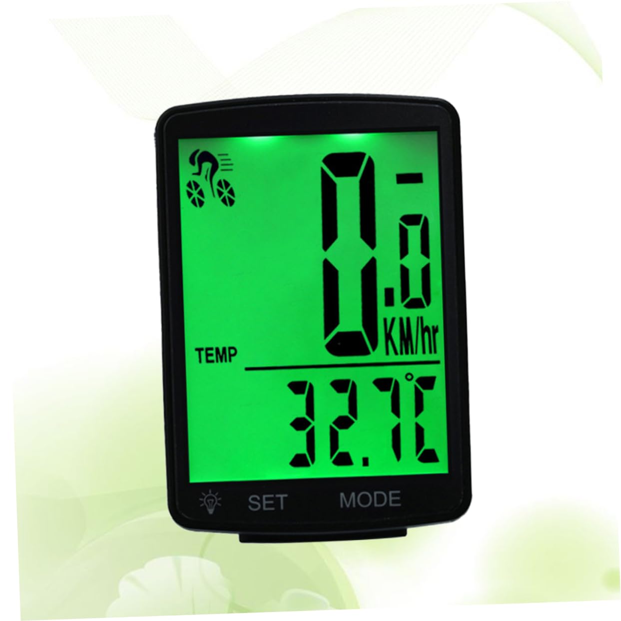 Kisangel Compteur de Vitesse de Vélo 2,8 Pouces, Écran LCD Vert