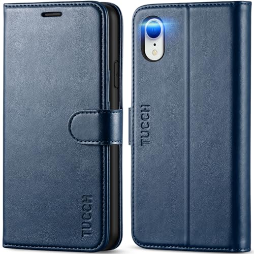 ❀ PREMIUN PU PELLE E INTERNO TPU❀ La custodia in pelle per iPhone XR è fatta di pelle di poliuretano con una superficie liscia, colore brillante e peso leggero. Godetevi un look elegante e bello mentre proteggete il vostro telefono. Rispetto al materiale PC, il materiale TPU è più morbido, più resistente all'usura e più flessibile