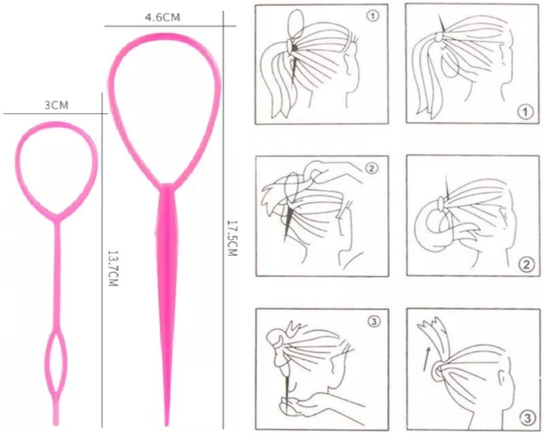 Horquillas para el pelo para trenzas juego de 2 unidades (ROSA FUERTE)