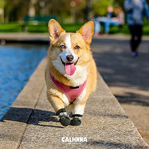 CALHNNA Protetor de patas para cães e gatos – Botas para cães – Sapatos para cães com tiras ajustáve