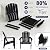 nevilywood Compact Stackable Adirondack Chairs Set of 4, 26.3" Wide HDPE Outdoor Patio Chairs - Durable, Space-Saving Design for Porch, Lawn or Garden, Black