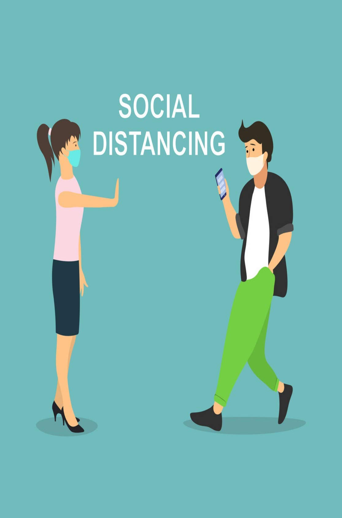 Zen CraftSocial Distance Size-12x18inch, Paper Thickness - 300 GSM for Room Decoration and Wall Hanging