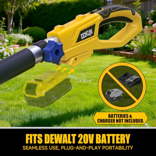 Image of 2-in-1 Telescopic Cordless Pole Hedge Trimmer 16-Inch and Pole Saw 8.6-Inch,Compatible with Dewalt 20V Battery(Tool Only),for Tree Trimming and Shrubs Pruning