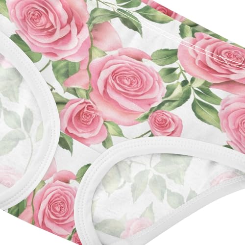 Watercolor Pink Mauve Roses Flower Girls Underwear Toddlers 2t Cotton Girl Panties Cute Florals Kids Undies Briefs4