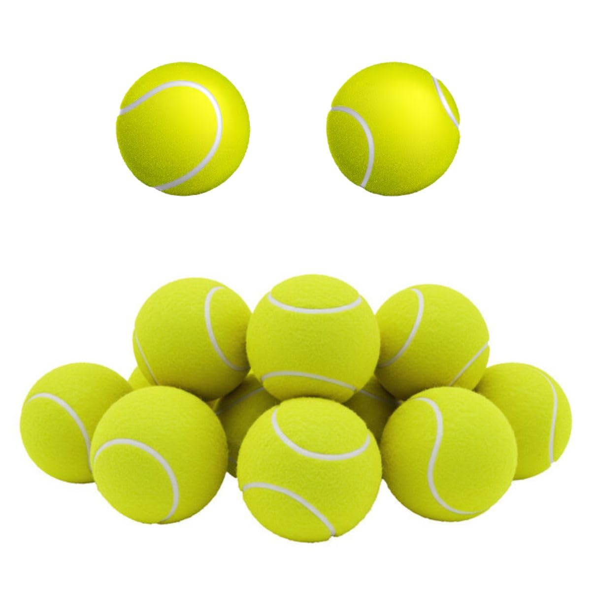 HOT BARGAINS 9 X Tennis Balls Durable Strong Sports Balls Light Green Colour Ideal For Outdoor Sports And Playing Fetch - Pack Of 9