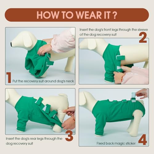 Image of Kuoser Dog Surgery Suit Female Spay, Dog Recovery Sleeves for Front Legs, Prevent Licking Recovery Suit for Dogs, Pet Surgical Suit Doggie Onesie, Puppy Elbow Protector for Leg Injuries and Joint Pain