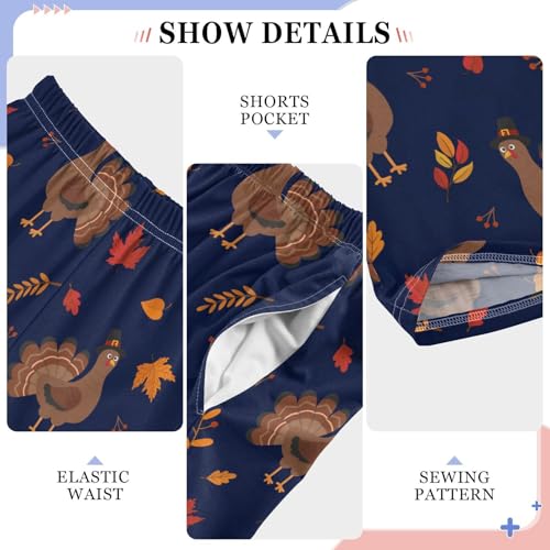 Thanksgiving Turkey Pajama Pants Wide Leg Pj Bottoms Lounge Comfy Soft Casual Sleep Pants4