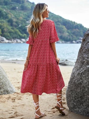 Image of KOTTY Women's Flowy Midi Round Neck Plus Size Dress