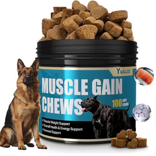 Dog Muscle Gain Power Chews-Canine Weight Gainer Formula,High Protein,Multivitamins,Overall Health