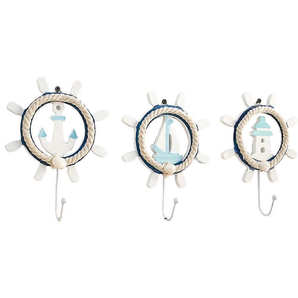 JOYHAPPST 3 Pcs Mediterranean Style Wall Hanging Coat Hook Robe Hanger Hook Wall Hanging Home Room Decoration Ornament