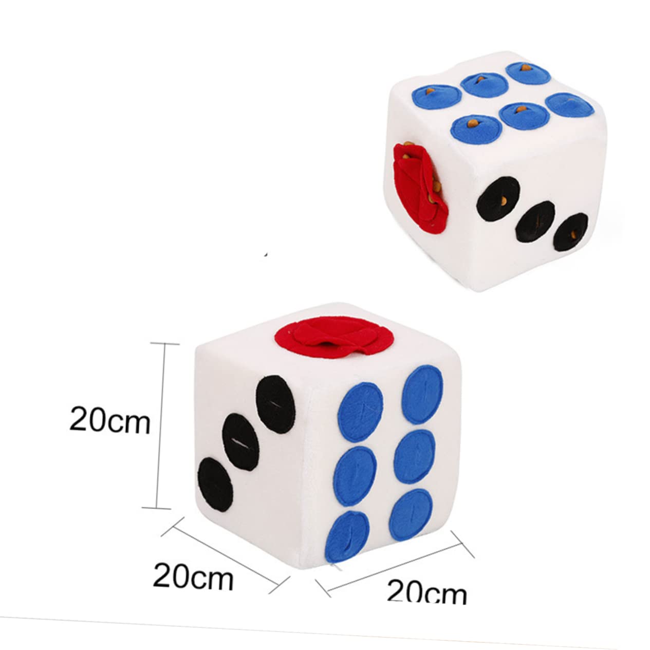 TOYANDONA Juguete de Peluche para Perros Forma de Dado, Cretivo y Divertido, Cremallera Invisible, Material de Peluche y Espuma, Adecuado para Entrenar y Olfatear en Casa