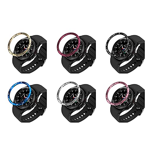 Senter Bezel Ring Compatible with Samsung Galaxy Watch 4 Classic 46MM, Stainless Steel Bezel Cover Protector Adhesive Styling Scratch Protection Case