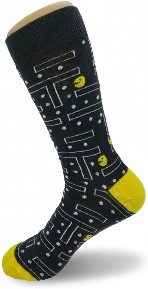 Arcade Game Dress Socks Funny Novelty Crazy Fun Design Men Size 8-12 Cotton Casual Crew Colorful Funky Fancy Socks Gift for Men