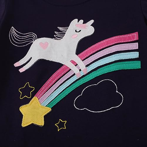 Girls' Long Sleeve Cotton Autumn Casual Crewneck Printed Sweater 2 Pack Girls' Long Sleeve3