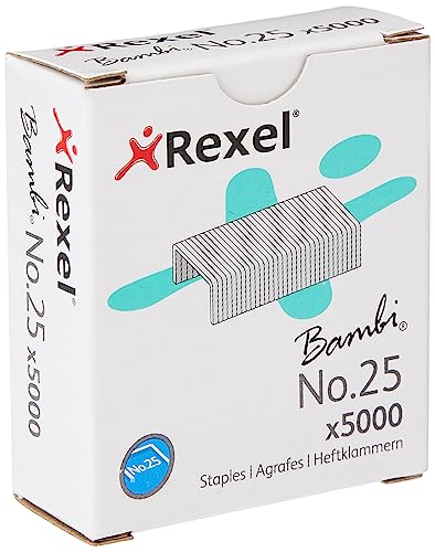 Rexel - Grapas nº 25 de 4 mm, caja de 5000 unidades