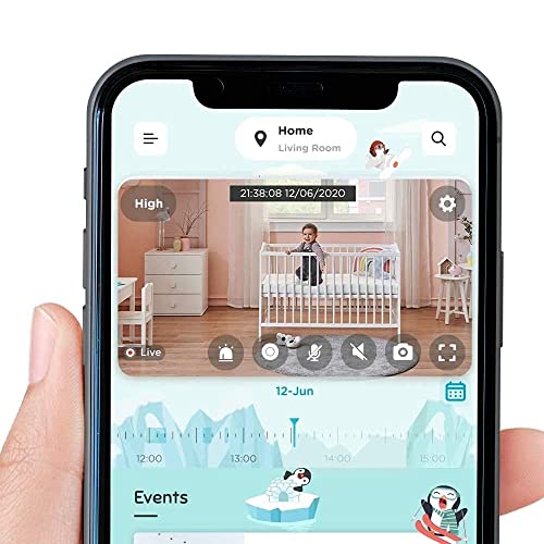 Image of Qubo Baby Cam from Hero Group Baby Monitor 2MP Wi-Fi 1080p Full HD Baby Cry Alert Sleep Monitor Audio & Video Monitor | Mobile App Connectivity | Cloud & SD Card Recording (Black) (Pack of 2)