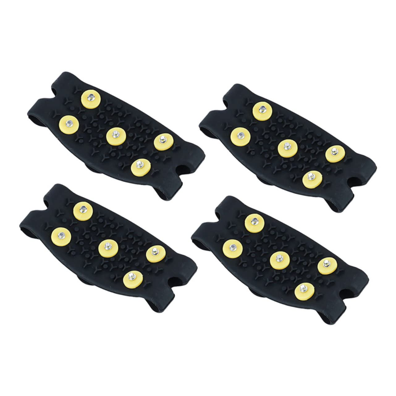 GALPADA Crampones Antideslizantes 2 Pares para Zapatos de Invierno TPE 5 Dientes Amarillos, Excelente Agarre para Running y Camping para Hombres y Mujeres