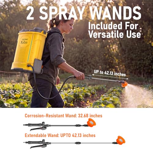 Image of 4 Gallon Battery Powered Backpack Sprayer Fit for Dewalt 20V Battery