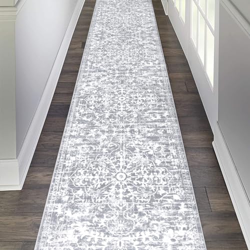 Pauwer Boho Hallway Runner Rug 2'6'' x 14' Washable Entryway Area Rugs Non Slip Farmhouse Vintage Floor Mat Long Carpet Runner for Hallways Laundry Room Kitchen Bathroom Bedroom