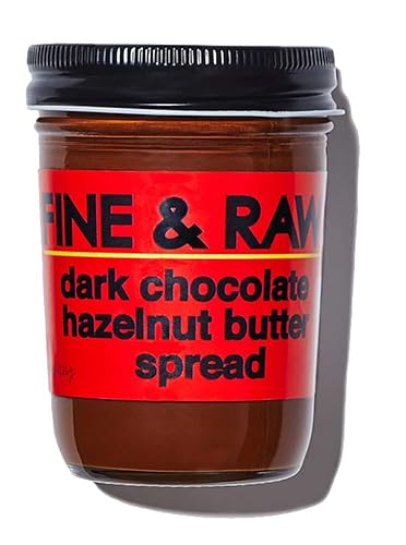 Fine Raw Mantequilla de avellana para untar 8 onzas Ingredientes limpios veganos y orgánicos avellana chocolate oscuro avellana