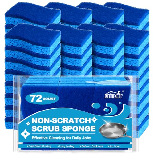 Image of HOMEXCEL Sponges Kitchen 72 Pack, Non Scratch Scrub Dish Sponge for Dishes