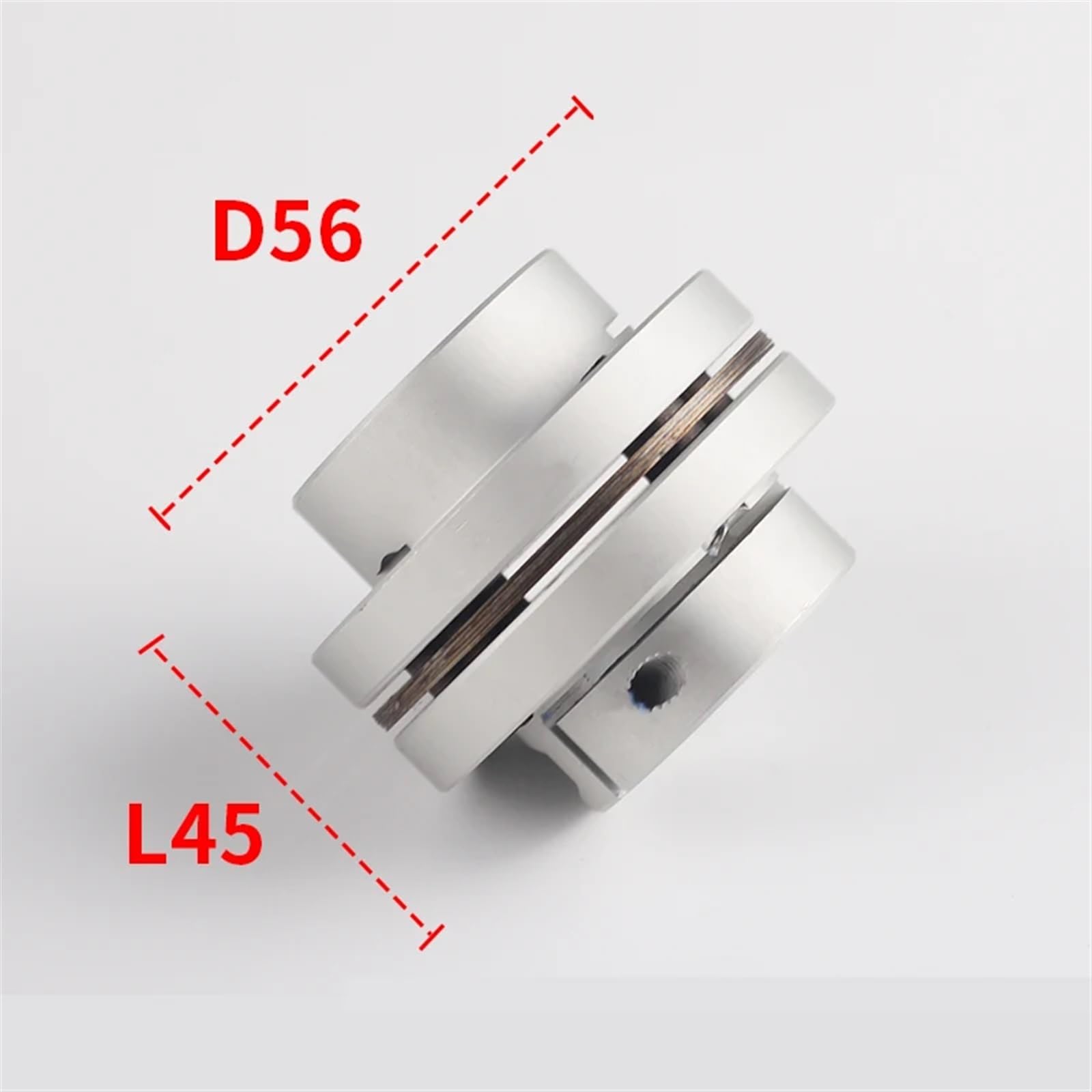 1 Uds. Diafragma de Brida D56 L45 Acoplamiento de Eje único acoplador Flexible Junta Keyway Aluminio elástico de Alta rigidez(10X14)