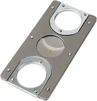 Cortador charutos NERONE Square lâmina dupla metal prata/chumbo