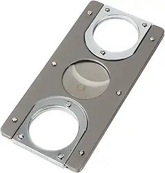 Cortador charutos NERONE Square lâmina dupla metal prata/chumbo