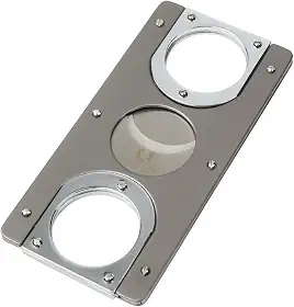 Cortador charutos NERONE Square lâmina dupla metal prata/chumbo
