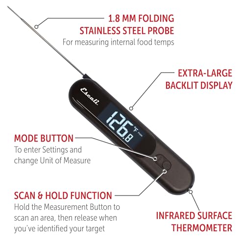 Escali Infrared Surface and Folding Probe Digital Thermometer Stainless Steel Probe, Two-in-One IR Technology by Escali - Image 6