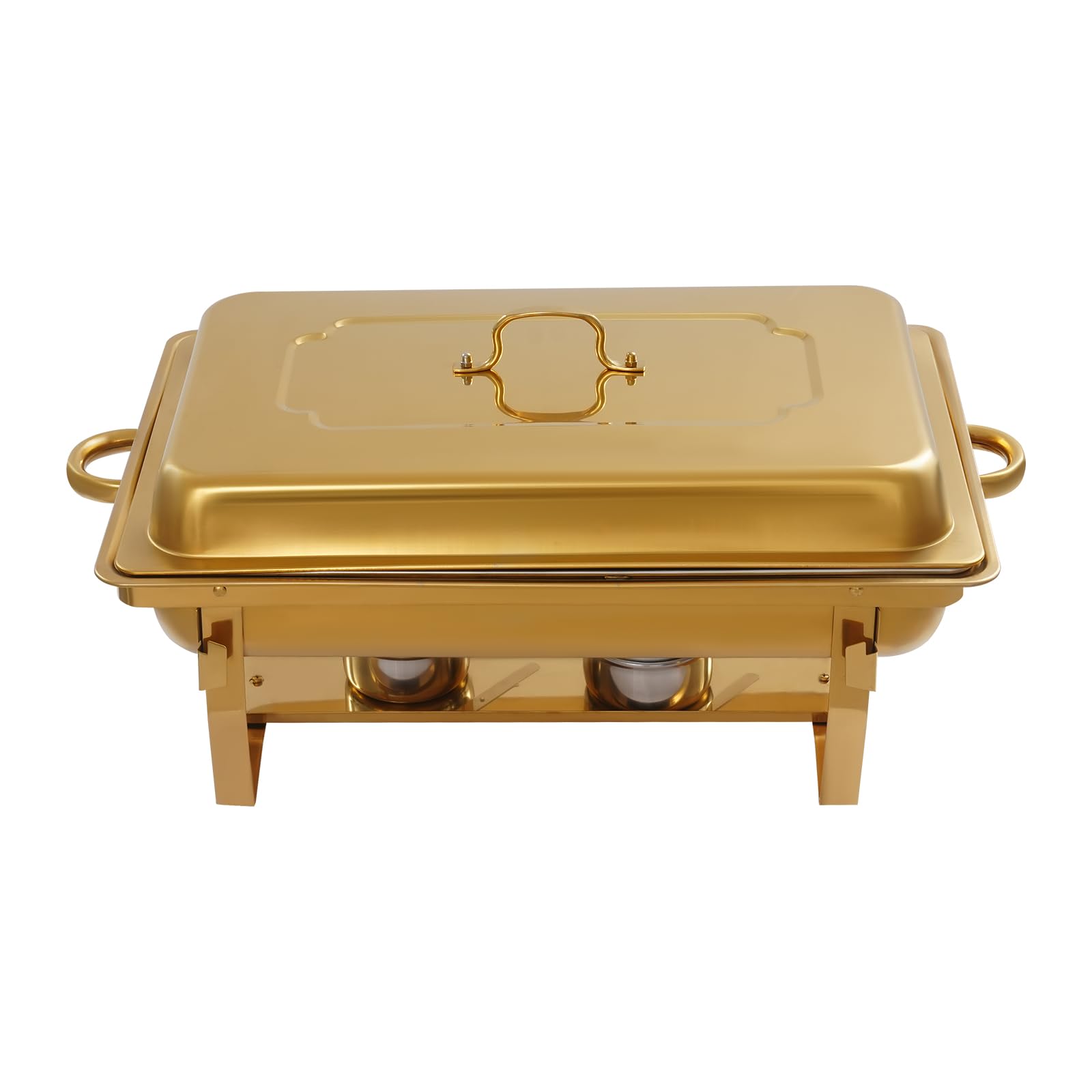 4 Set Chafing Dish Edelstahl Buffet Set,Hot Pot Buffetgeschirr,Wärmebehälter Rechaud für Catering, Buffet und Party(Gold)