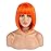eNilecor Short Bob Hair Wigs 12 Straight with Flat Bangs Synthetic Colorful Cosplay Daily Party Wig for Women Natural As Real Hair+ Free Wig Cap (Orange)