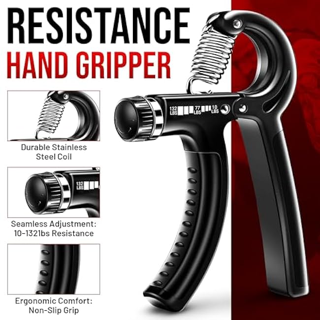 Ultimate Arm Trainer Bundle - Twister Arm Trainer and 5 Pack Grip Strengthener, Adjustable Chest Workout Equipment, Hand Strengthening devices, Twister Arm Trainer, Hand Squeezers for strength