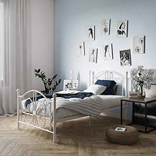Buy DHP Bombay Metal Platform Bed with Parisian Style Headboard and