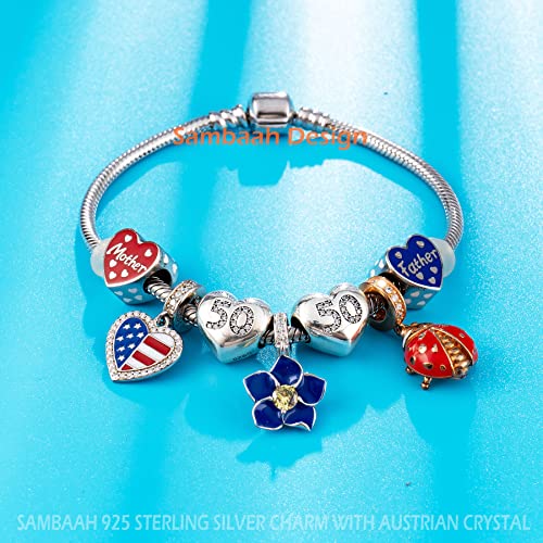 Number Charms 925 Sterling Silver 5,10,13,15,16,17,18,19,20,21,22,25,30,35,40,45,50,55,60,70 Heart Shape Two Sides Number Charm fit Pandora Style Bracelets Necklaces for Birthday/Anniversary4