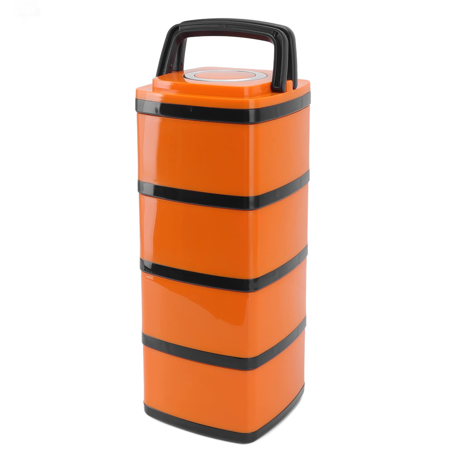 Box in Acciaio Inossidabile 304, Contenitore per Pranzo a Tenuta Stagna, Isolato, per Studenti e Impiegati, Arancione, 2 unità (Quattro strati 2,9 litri)